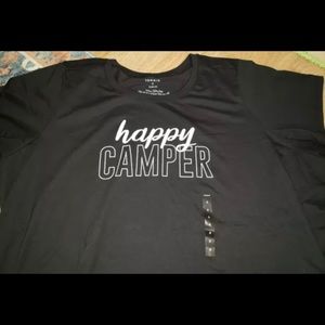 Torrid NWT Happy Camper Black 6 Slim Fit Tshirt
